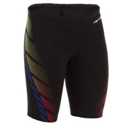 JAMMER DE NATATION GARÇON - FIRST - NOIR DOTS JAUNE ORANGE