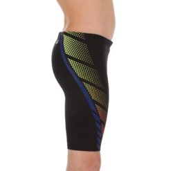 JAMMER DE NATATION GARÇON - FIRST - NOIR DOTS JAUNE ORANGE -Nabaiji jammer de natation garcon first noir dots jaune orange 4