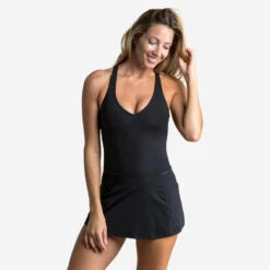 Maillot De Bain 1 Pièce Jupe De Natation Femme Pearl Noir