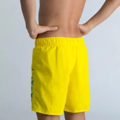 Maillot De Bain Natation Garçon - Swimshort 100 Basic - Jaune -Nabaiji maillot de bain natation garcon swimshort 100 basic jaune 2