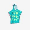 Poncho De Bain Coton Bébé - Dragon Bleu-Vert