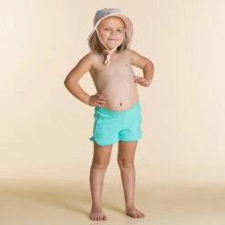 Short De Bain Bébé / Enfant Vert Menthe -Nabaiji short de bain bebe enfant vert menthe 2